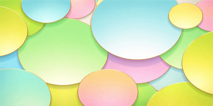 Abstract colorful circles background design with rainbow bubble shapes for wallpaper banner template and decorative vector concept