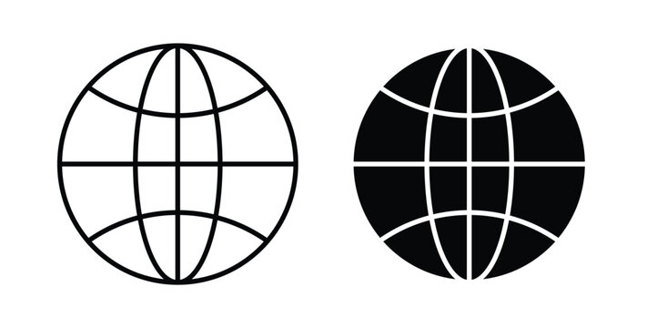 Globe icon symbol for web and ui. Vector icon
