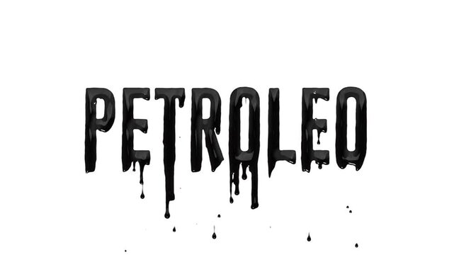 Petroleo text dripping effect, an environmental concern concept, oil spill effect, climate damage