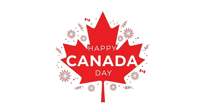 Red canada day maple leaf logo