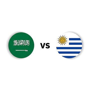 Saudi arabia vs uruguay flags