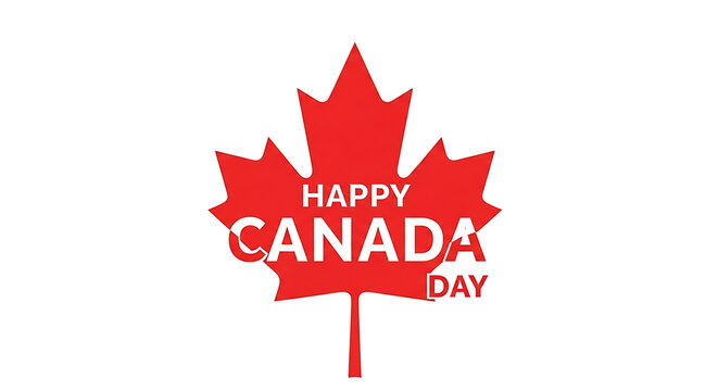 Happy canada day red maple leaf icon