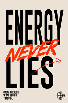 Modern Cream Energy Never Lies Poster