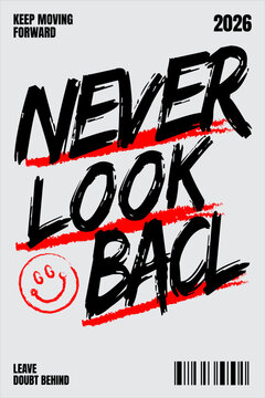 Minimalist Never Look Back Urban Poster