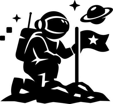Cartoon vector illustration of a man and pirate silhouette design with a boy and black horse on the beach art