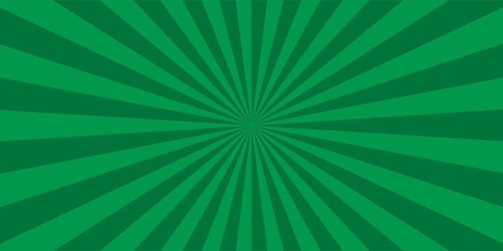 Sunburst background. Green sunbeam. Wallpaper with green sun burst.