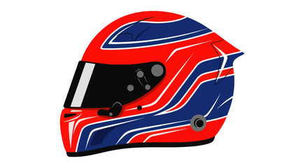 Fototapeta premium Racing Helmet Red Blue White Graphic Design