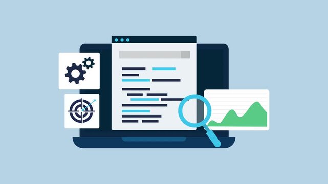 Keyword Search and Data Analysis 2d Animation with Alpha Matte