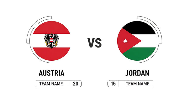 Austria vs jordan flags icons
