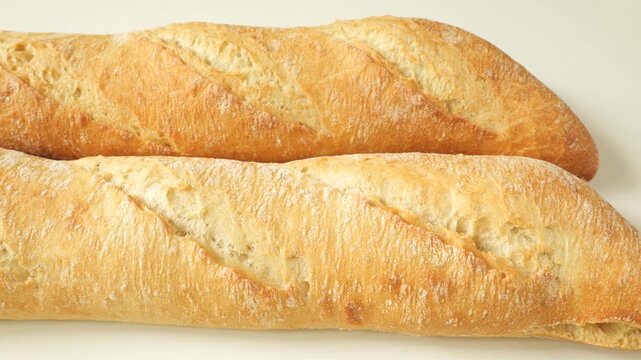 Fresh french baguette bread loaves