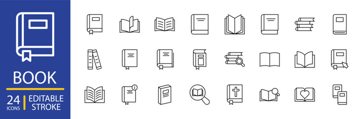 Book icon set.Editable Stroke © rasya