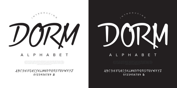 DORM Minimalist Clean Handwritten Script Alphabet Font for Elegant Wedding Invitations and Feminine Branding Stationery