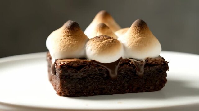 Chocolate cake slice with whipped cream topping on white plate dessert food