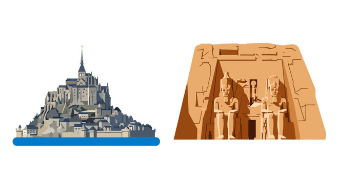 Mont Saint-Michel and Abu Simbel Temples: Iconic Architectural Landmarks