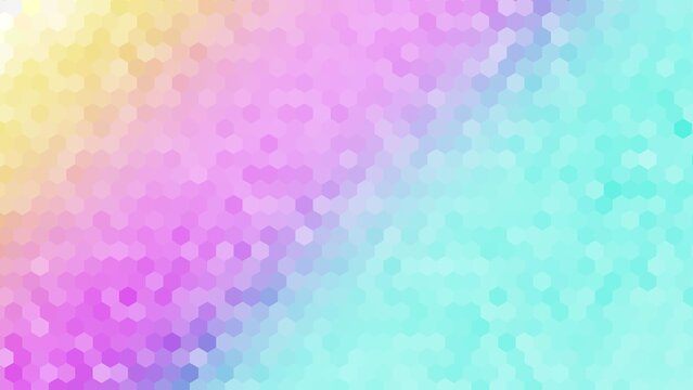 background design with color pastel blue, pink, and yellow gradient hexagon pattern surface. diagonal gradient background