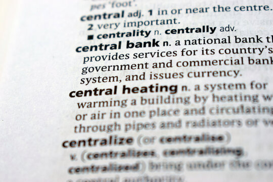 Definition Of English Dictionary Close Up Of Page With Word - central bank