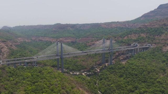 Mumbai Pune Expressway Cable Stayed Bridge Drone Shot,
Mumbai Pune Missing Link Expressway Bridge


