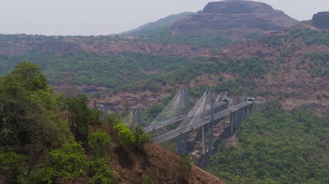 Mumbai Pune Expressway Cable Stayed Bridge Drone Shot,
Mumbai Pune Missing Link Expressway Bridge

