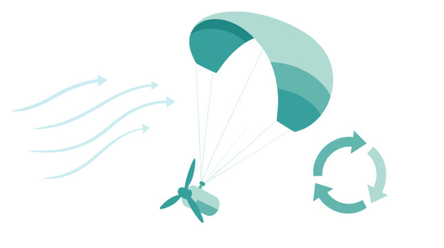 Parasol Parachute Rider Gracing The Sky With Aerial Glide.