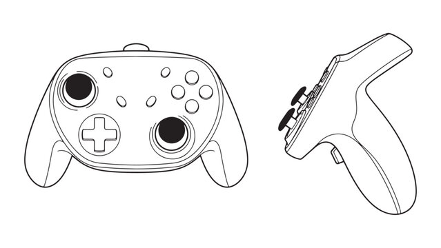 Outline of virtual reality motion controller isolated on transparent background