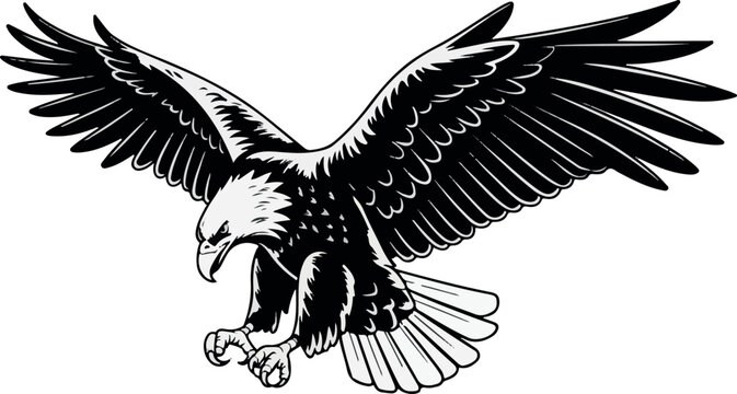 Eagle talons clutching prey in hunting pose