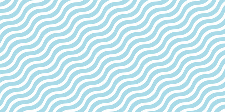 Seamless Wave Pattern, Hand drawn sea water vector background. Wavy beach print, curly grunge paint lines, watercolor stripes