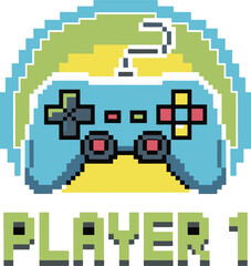 Fototapeta premium Pixelated game controller with 