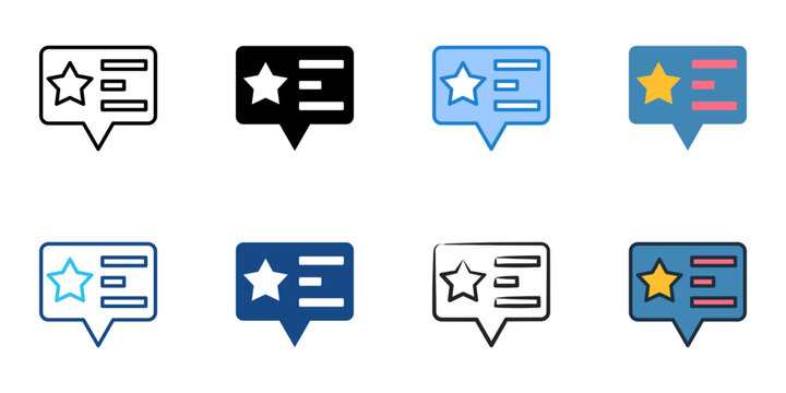Reviews icons set multiple style collection. Editable stroke 
