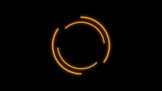 Glowing orange circular loading animation spinning continuously in a smooth motion for modern digital user interfaces