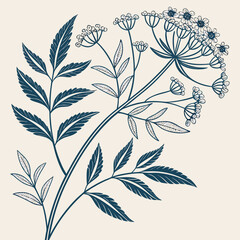 Fototapeta premium Elegant Botanical Color Line Design 1