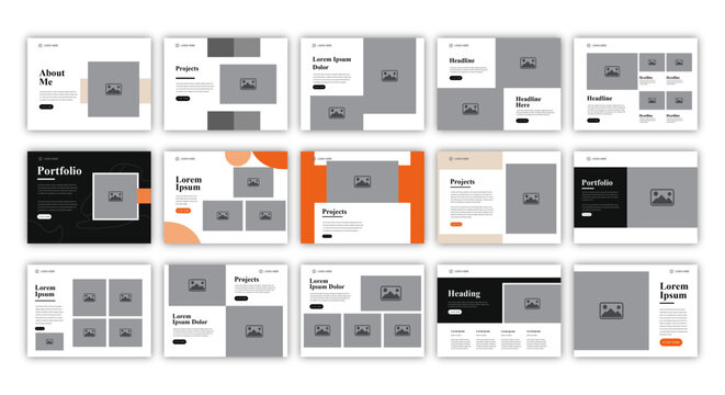 A collection of modern and clean slide templates for a case study presentation