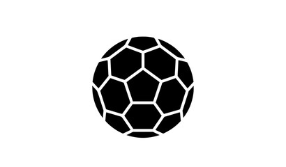 Modern football icon vector with black and white soccer ball illustration © labu