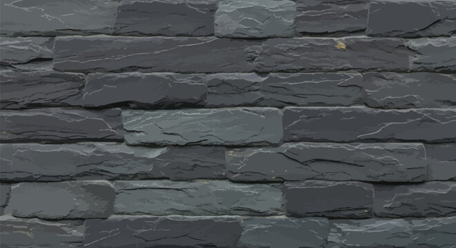 Dark grey slate stone brick wall texture background