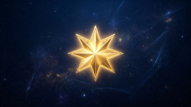 Golden Islamic Star in Starry Night Sky for Eid al-Adha Celebration
