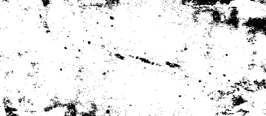 Obraz premium Abstract Black and White Grunge Texture Overlay with Distressed Paint Splatter Effect Vector