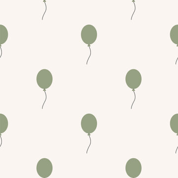 Seamless pattern of simple flat balloon illustration