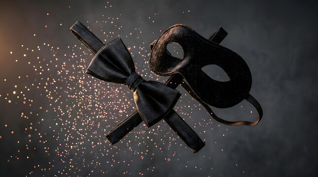 Black crossbow with sparks on dark background