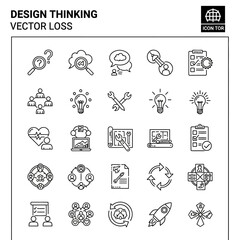 Fototapeta premium Design thinking vector loss icons set.