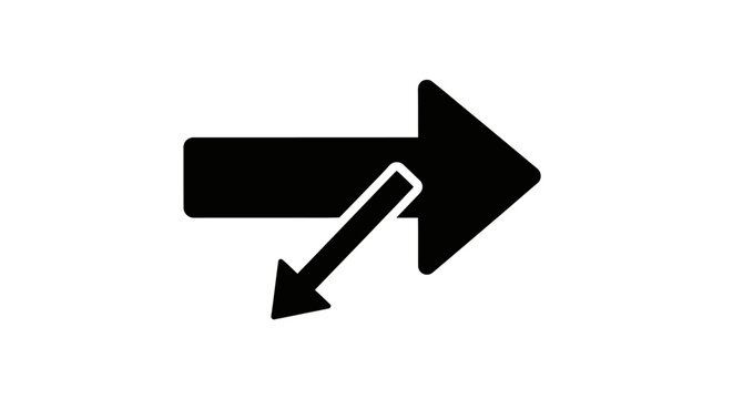 Directional Arrow Icon with Opposite Movement Symbol, Vector Graphic