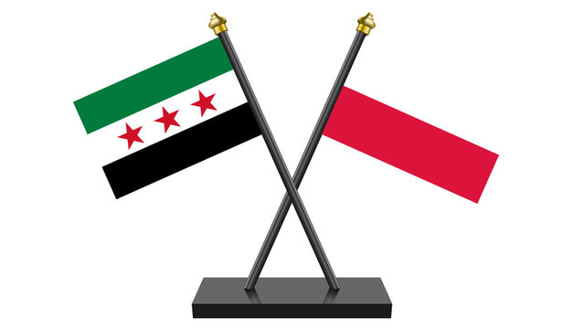 Flag of Poland and Syrian Arab Republic
