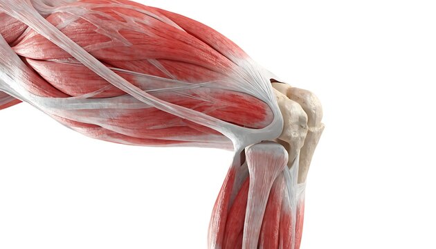 Human arm muscle anatomy illustration showing bicep and tricep structure