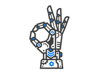 Fototapeta premium Robot Hand OK Gesture Icon