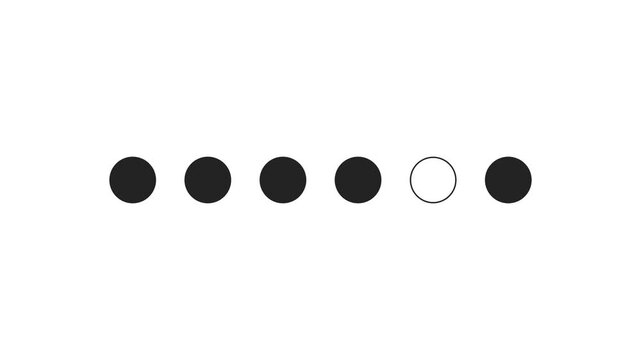 Abstract Animation of a White Circle Moving Through Black Dots