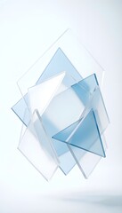 Fototapeta premium Abstract geometric background with translucent blue layer for corporate SaaS