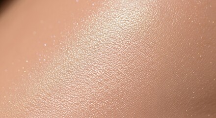Fototapeta premium Macro close-up of smooth human skin with shimmering highlighter makeup