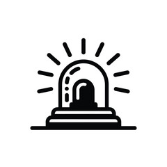 Fototapeta premium Flashing warning light siren icon with emergency attention notification
