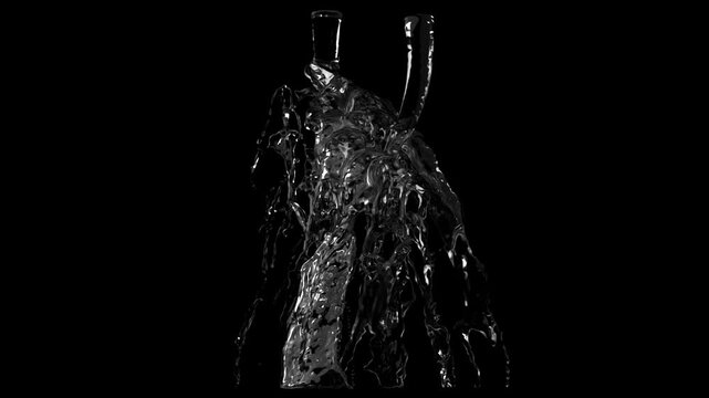 a Clear Water Fall animation colliding on objects