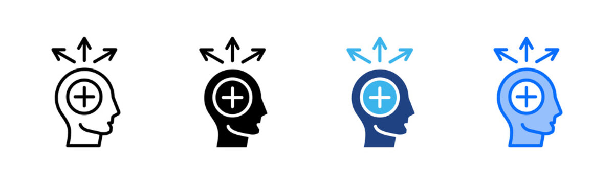 Open Mindedness icon set multiple style collection