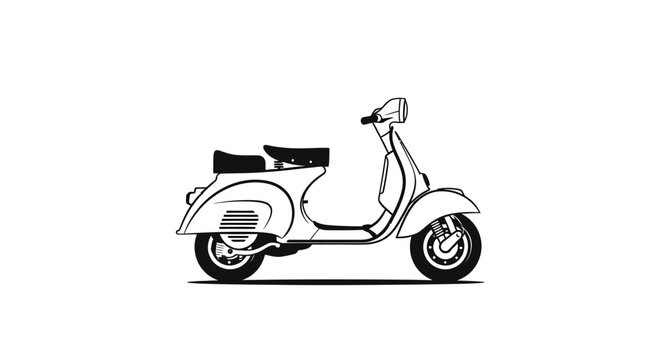 Vintage Scooter Illustration - Classic Italian Motor Scooter