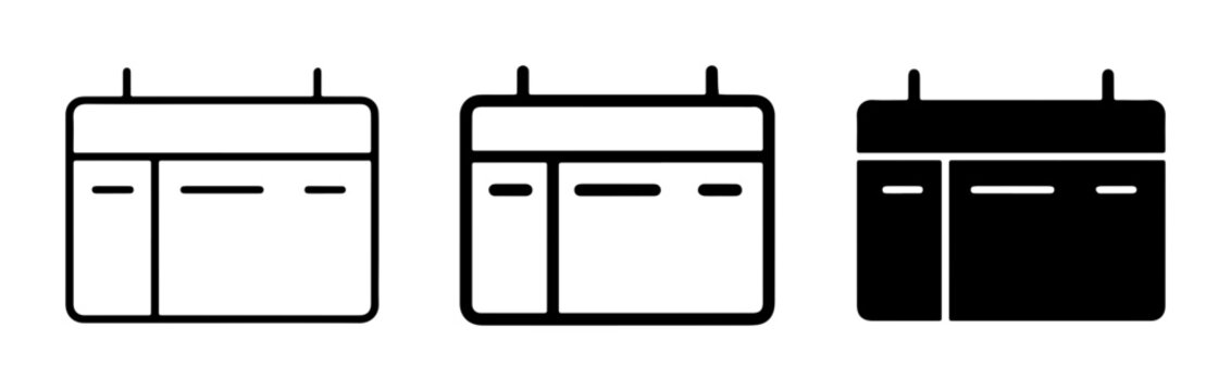 Calendar Icons Set, Date Planner Symbols, Event Schedule Graphics, Time Management Icons